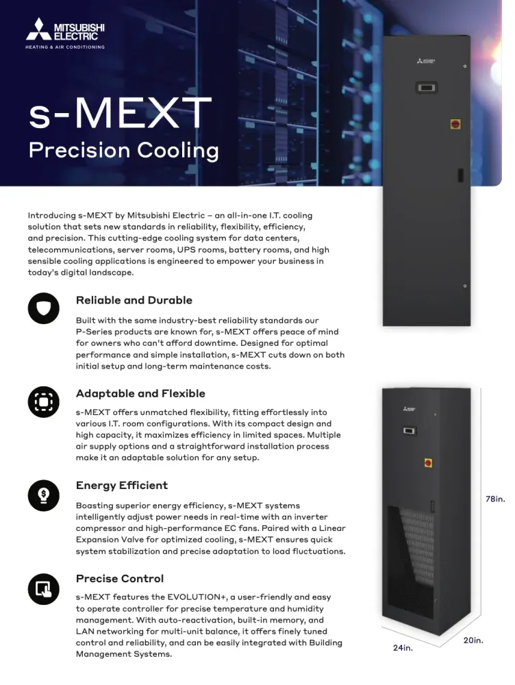 s-MEXT Precision Server Cooling Systems | Mitsubishi